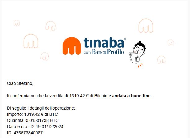 Vendita BTC su Tinaba